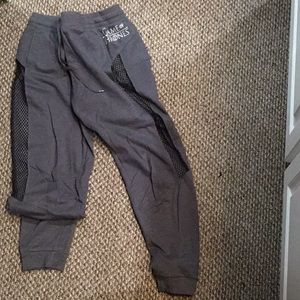 Game of thrones grey sweats with black see through sides